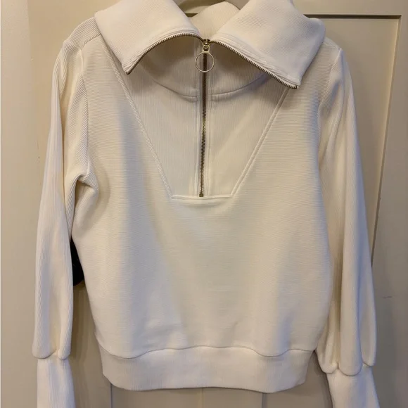 Varley Vine Cream Quarter-Zip Pullover Sweater XS EUC - Picture 2 of 11